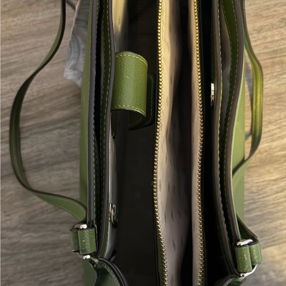 Kate Spade Forest Green Leather Tote - Picture 2 of 13